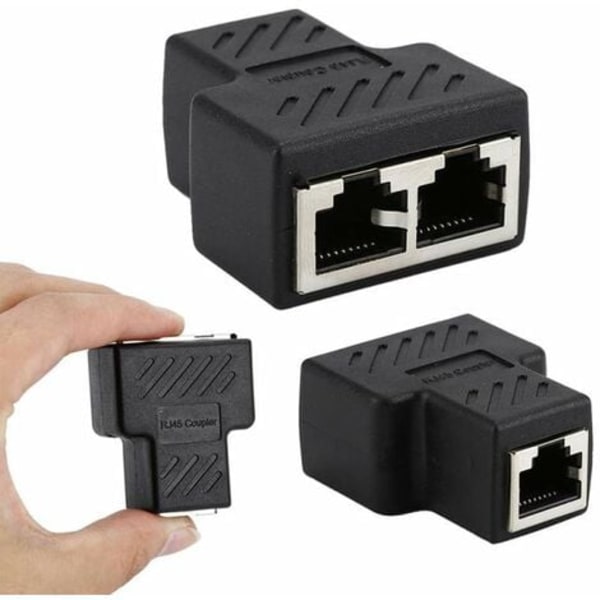 2 kpl RJ45 LAN-kaapelin kytkentäjakajan sovitin jatkokappaleelle Y