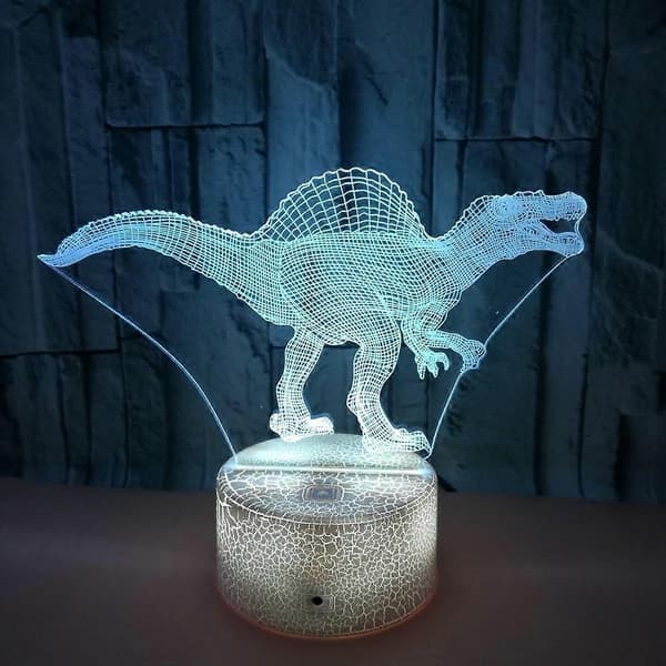 Night Light 3D Lamp 7 Colors Changing LED Night Light with Smart Touch & Remote Control 3D Night Lights (Dinosaur Spinosaurus)