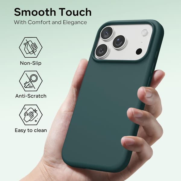 Liquid Silicone Case for 17 Pro, Shockproof Case Compatible with 17 Pro Soft Case, Full Protective Case (Olive Green) Olive Green Green Olive iPhone 17 Pro