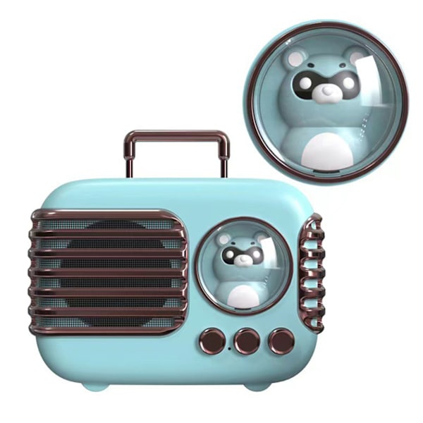 Grøn sød retro Bluetooth-højttaler Mini bagage Mini højttaler Kreativ vintage dejlig lille højttaler