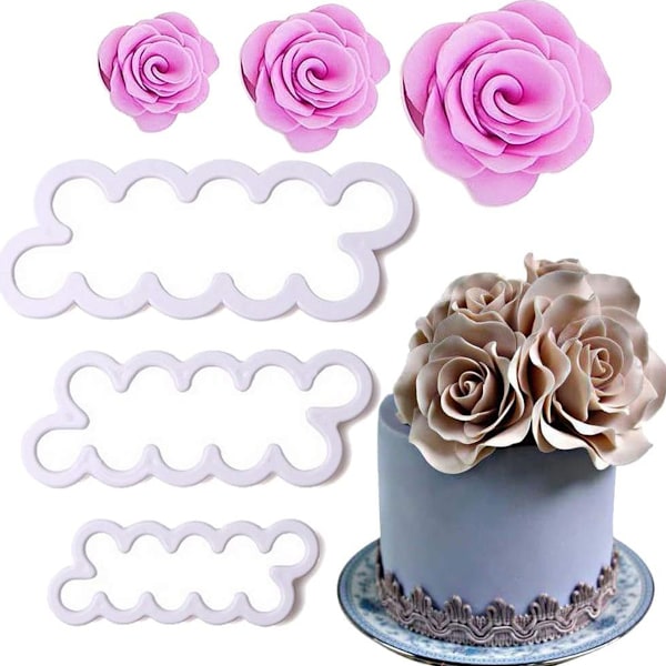 Cake Decorating Gumpaste Flowers The Easiest Rose Ever Cutter Pack of 3