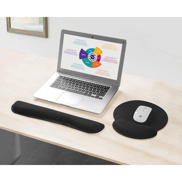 Premium Memory Foam Tangentbord och Mus handledsstöd Pads Set- för bekväm skrivning och handledssmärta lindring (2-pack)