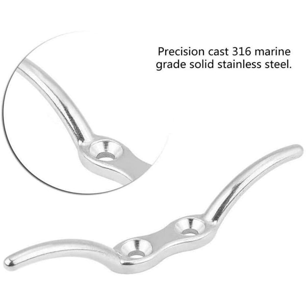 2 st Flagpole Cleat Hook Flagpole Replina Cleat Hook Multifunktionell Hållbar Rostfritt Stål Flagpole Tillbehör