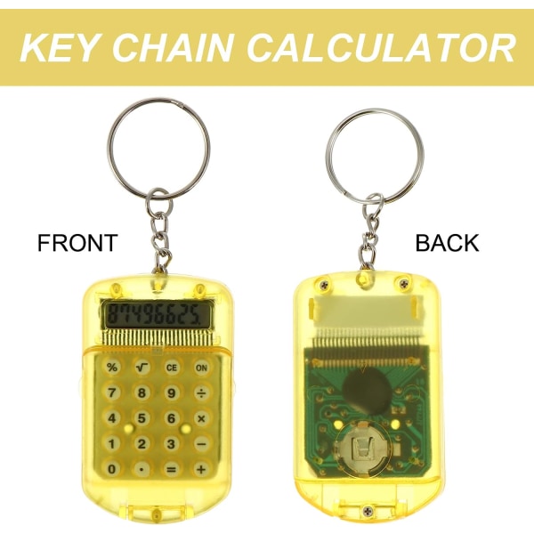 3 st Mini Kalkylator Nyckelring Bärbar Fick Elektronisk