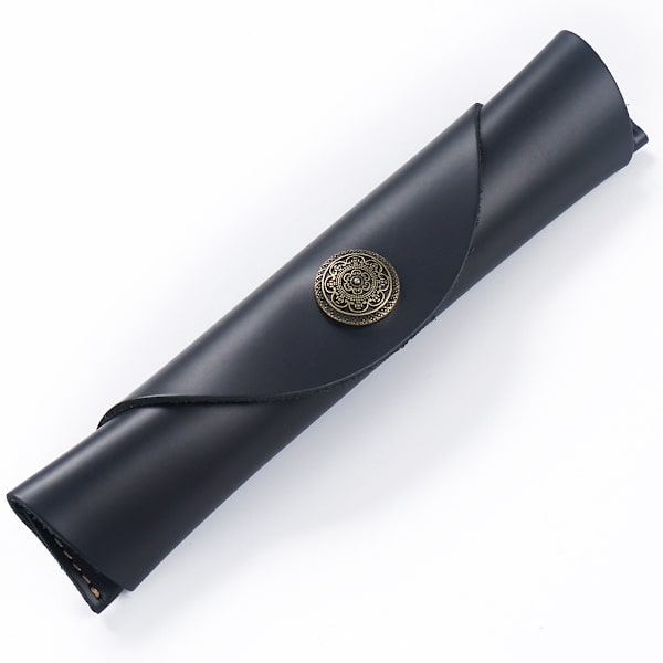 Vintage Håndlavet Læder Enkelt Pen Etui Holder Ko Hud Fyldepen Ærme Rulle Wrap Pen Pung