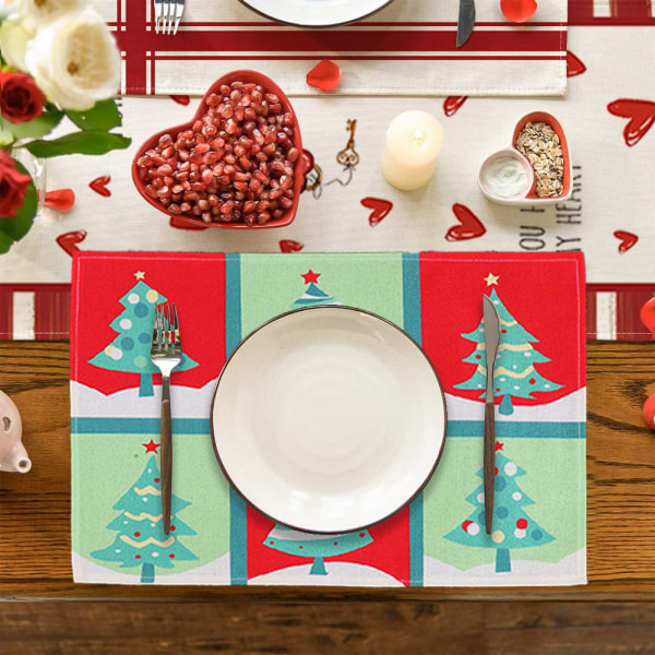 Säsongsbetonade bordsmattor för jul och vinterlov för festkök