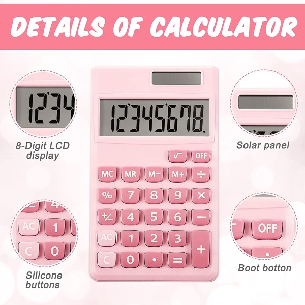 2 stk. Basic Standard Lommeregnere Mini Digital Desktop