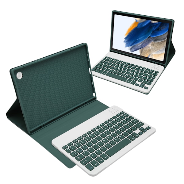 Tangentbordsfodral för Galaxy Tab A8 10.5in 2022 Avtagbart Trådlöst Bluetooth Tangentbord TPU Fodral Mörkgrön Utan Pekplatta