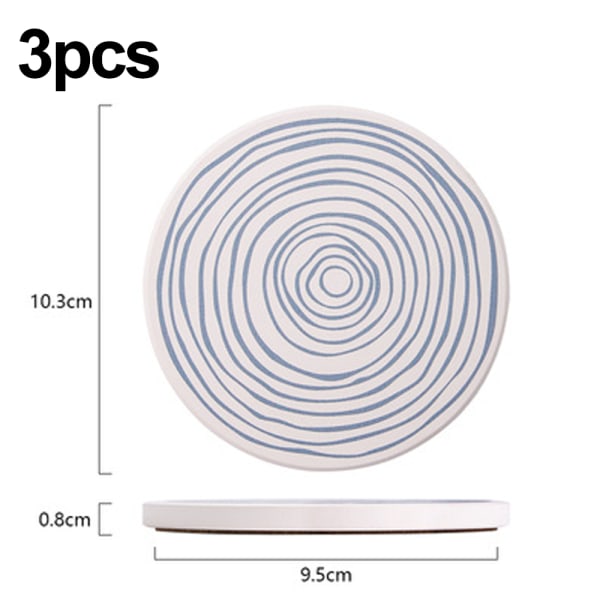 Absorberende Keramisk Coaster med Korkbund, Velegnet til Børn