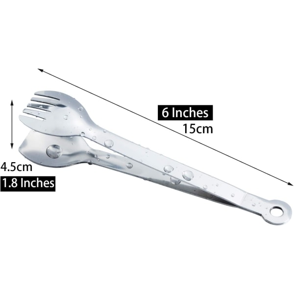 Små serveringstenger 6-tommers rustfritt stål mini forrettstenger, sett med 2