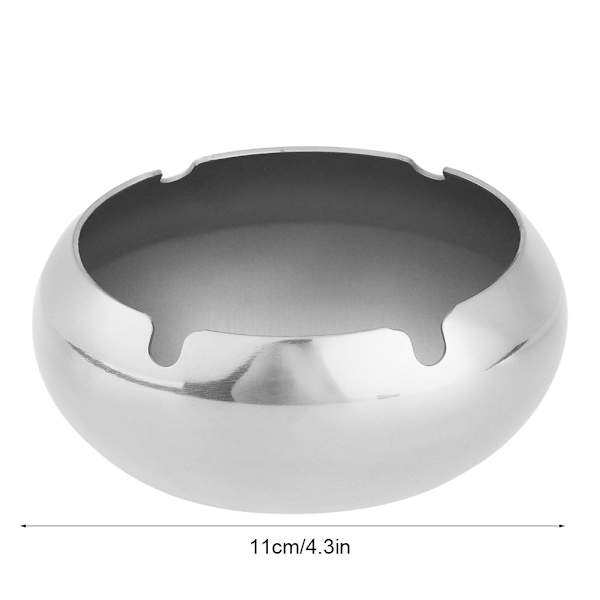 Rostfritt Stål Oval Utomhus Inomhus Kontorsbord Vindtät Askopp Silver Liten