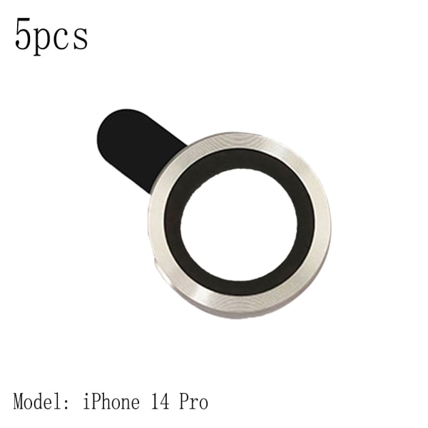 5 deksler til telefonkameralinse - iPhone 14 Pro silver