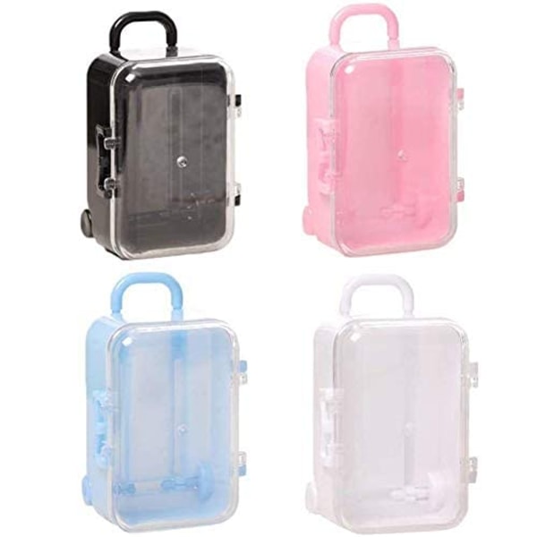 4 stykker Mini plastleketøy reisekoffert Godteriboksdress til