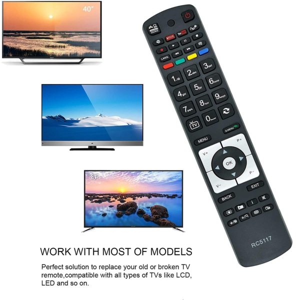 Ersättningsfjärrkontroll för Hitachi TV