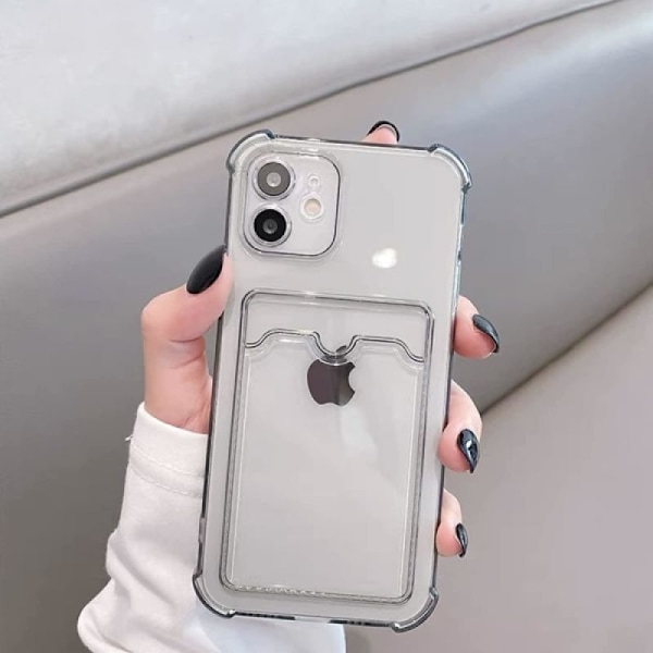 iPhone 11 -kotelo korttipidikkeellä, läpinäkyvä TPU