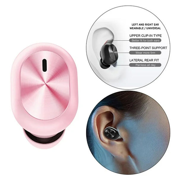 Yksi Bluetooth-kuuloke Toistoaika Langattomat kuulokkeet Mini-kuuloke Musta