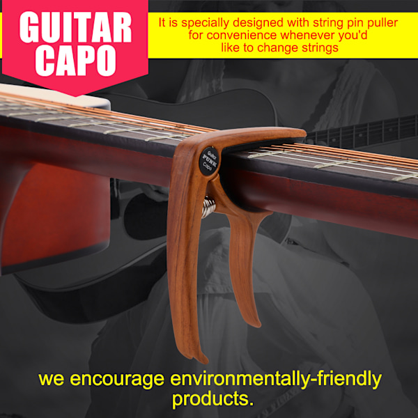 Zink Alloy Gitarr Capo för Folk Elektriska Gitarrer med Strängstiftverktyg (#3)