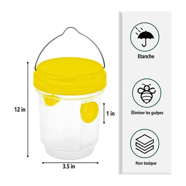 Asiatisk bålgetingfälla, utomhushängande geting- och bålgetingfälla, bålgetingfällkit för plastflaskor inomhus, mygg-, flug- och knottfälla (2 st)
