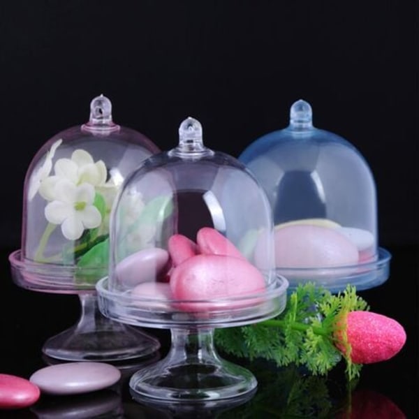 12 stk. kagefade, mini kagefade displayfade, mini kagefade med låg, cupcake displayfade kageklokke til bryllupsfest dekoration