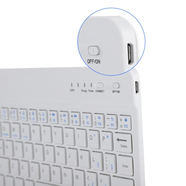 7in Saks Design Ultra Slim Bluetooth Tastatur Glatt Skriving for Android/iOS/Windows