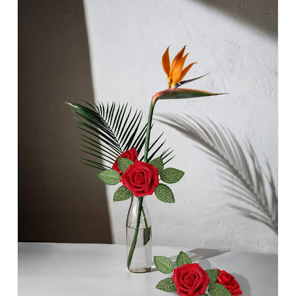 Konstgjord blomma röd ros 25st/50st äkta falska rosor Red 25pcs