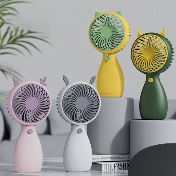 Bærbar ventilator,  sød design  hastighed personlig lille bordventilator, let makeup USB genopladelig ventilator