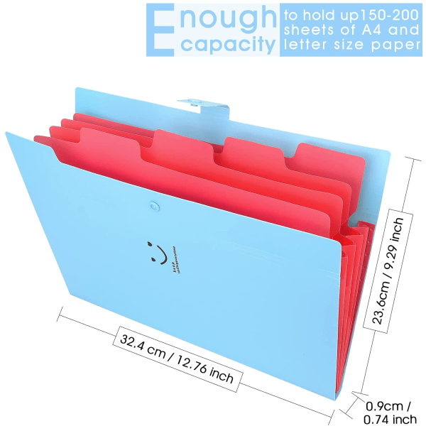 Laajentuvat tiedostokansiot Taskut Letter-kokoinen/A4-paperi harmonikka