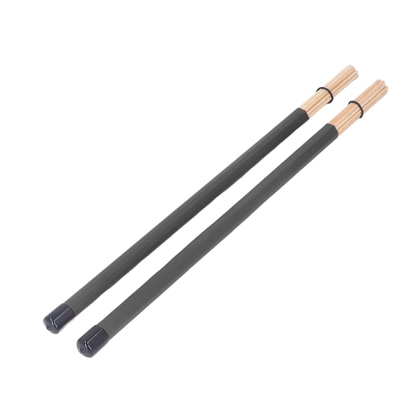 2 st Trummborste Trumstock Slägga Bambus Percussion Verktyg Instrument Tillbehör Set Kit Svart