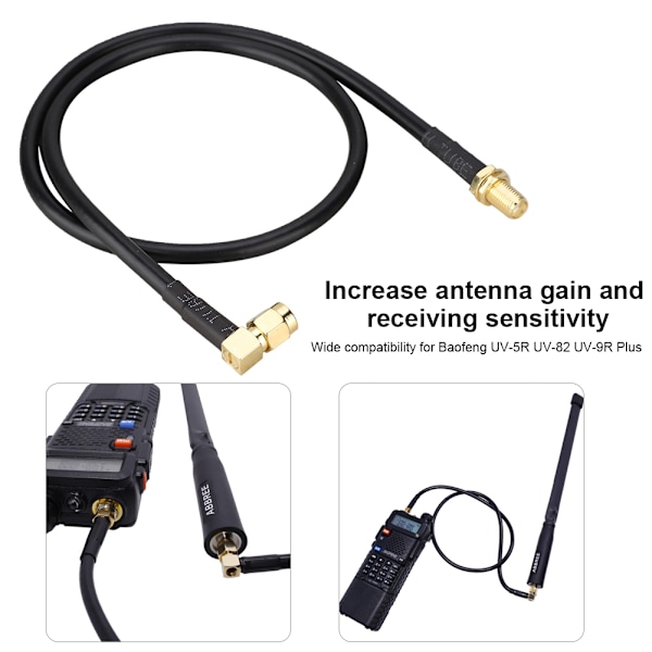 SMA-hona till SMA-hane antennförlängningskabel för Baofeng UV-5R UV-82 UV-9R Plus Walkie