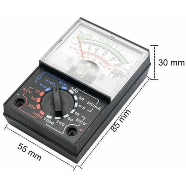 Analog Multimeter Elektrisk Voltimeter Kontinuitetstester YX 1000A AC DC