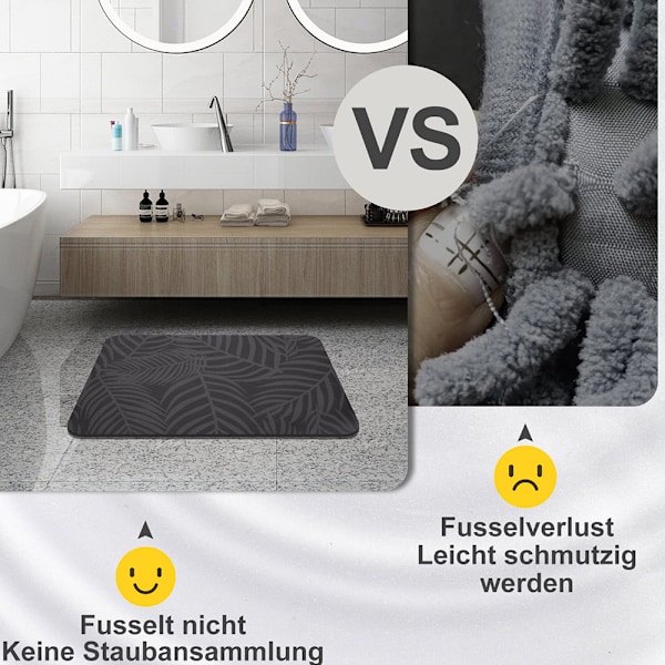 Modern Design Badrumsmatta i Sten, Elegant &amp; Modern Design Halkfri Design Diatoméjord Halkfri Duschmatta i Sten, Snabbtorkande Absorberande Badmatta
