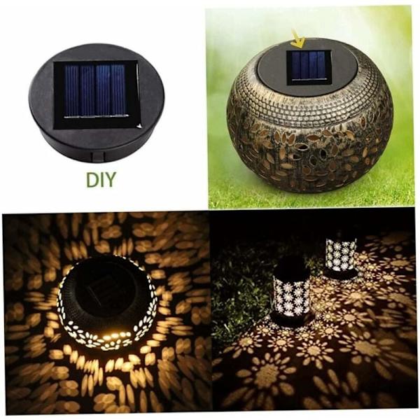 2 st toppsolcellslampor för lykta solpanel lampskydd med LED-lampa, gör-det-själv solcellslykta för utomhus trädgårdsdekoration