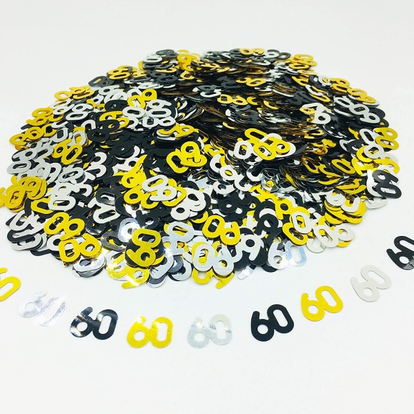 Nummer 60 konfetti glitter metallisk folie bordfestdekorasjoner