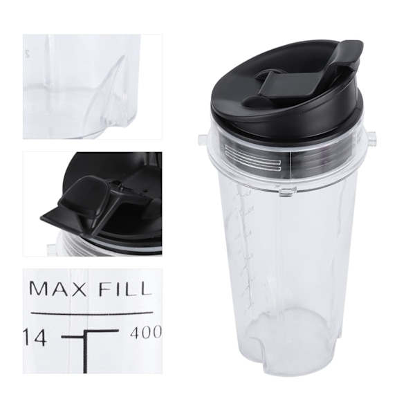 16Oz ersättningskopp Blender Cup Behållare med flipplock Passar för Nutri Ninja Blender Tillbehör