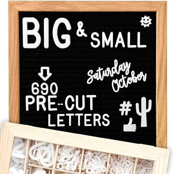 Felt Letter Board 10x10 +2sets PRE-Cut Letters +Stand +UPGRADED