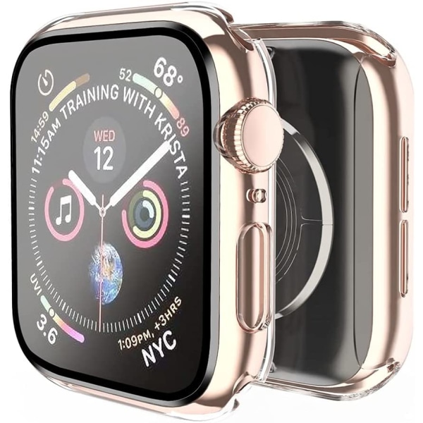 1st Lämplig för Apple Watch Full Package Mjukt case Svart Clear 44mm