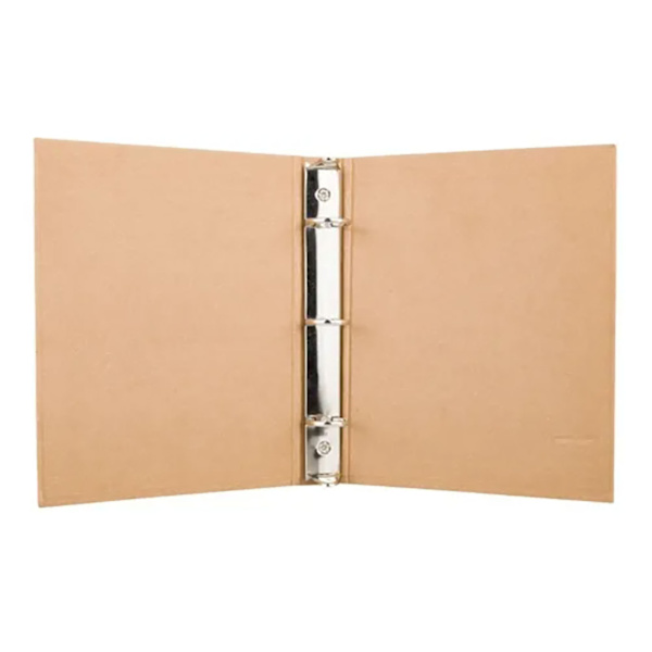 3 Ring Binder Folio 8.3x11.0in Retro Kraft Papir Stil Stærk Kobber Filmappe til Dokumenter Papirer Bøger
