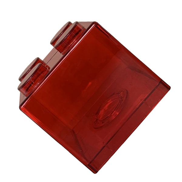 Genomskinlig sparbössa i form av byggklossar, rektangulär transparent myntsparbössa för barn pojkar flickor röd 8,9x8,9x9,2cm / 3,5x3,5x3,6in