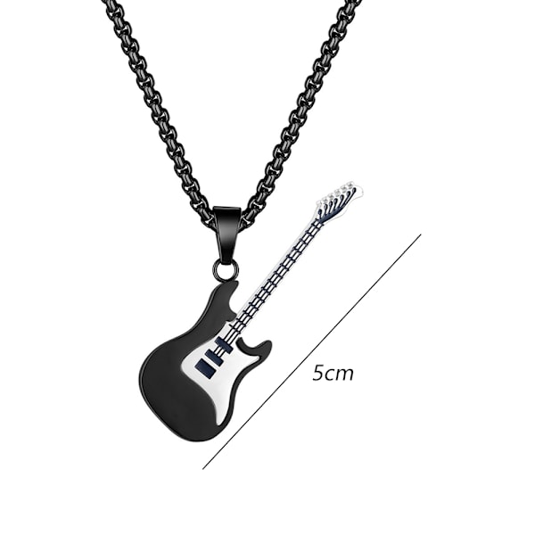 Luova persoonallisuus miesten kaulakoru Mini Rock Guitar Pendant Fashion Ruostumaton teräs kaulakoru