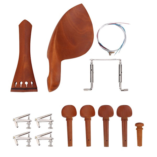 1 Set Jujube Trä Violindelar 4/4 Beslag Hakstöd Pinnar Stjärtstycke Stämmare Endpin en Sträng