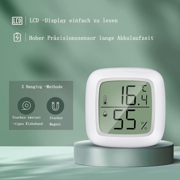 Mini LCD Digital Termometer Hygrometer Fuktighetsmåler Termometer Innendørs for Babyrom, Seniorrom, Studie, Vinkjeller, etc.