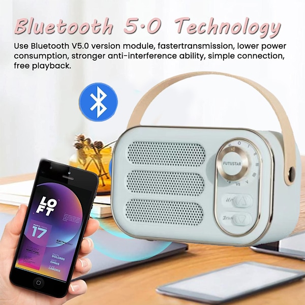 Retro Bluetooth-kaiutin, Vintage kannettava langaton Bluetooth-kaiutin