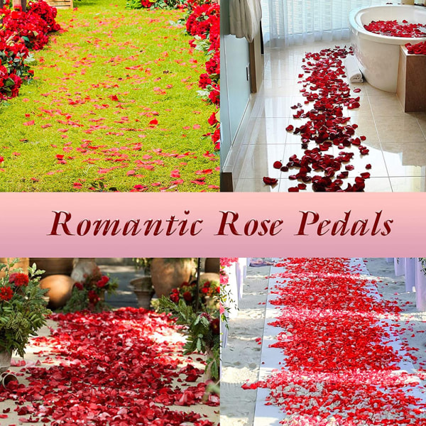 1200 stk kunstige roseblader, ikke-vevde blomsterblader for