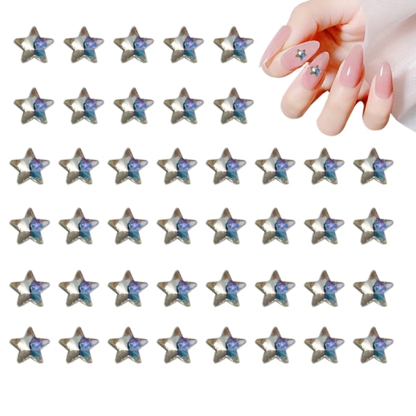 100pcs Nail Art Rhinestones Star-Shaped Gems Nail Charms Glass