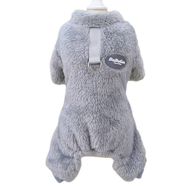 Sherpa Fleece Pyjamas til kæledyr med D-ring til små hunde og katte, hvalpesweater Pyjamas Jumpsuit blød frakke, Yorkie Chihuahua varmt vintertøj,