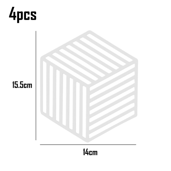 4 stk. grydeunderlag - Multi-Use Intricately Carved Insulated