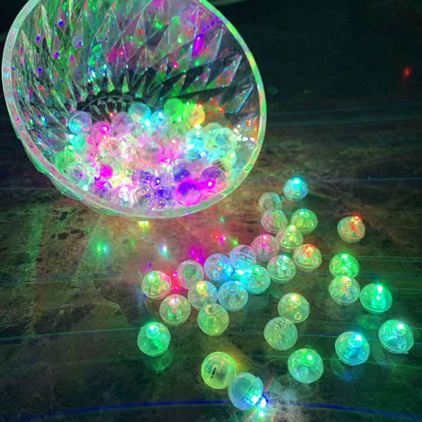 100 st Flerfärgade LED-ballonglampor, Flash Round Mini Tiny Led