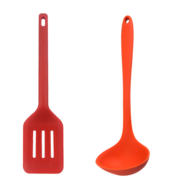 Silikonredskap för matlagning, set med 2, non-stick, värmetåliga
