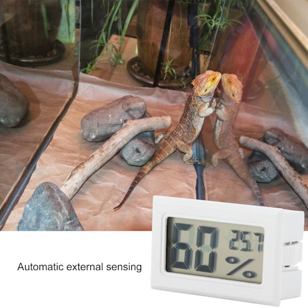 Reptil Termometer Mini Digital Fugtighed og Temperatur Måler Sensor til Reptil Tanke 3V