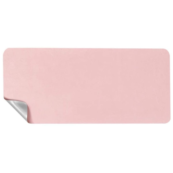 Skrivbordsunderlägg dubbelsidig, 80 * 40cm, PU vattentät bordsunderlägg, mus pink+silber